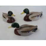 Three Beswick Peter Scott mallard models, graduated, 16.5cm, 14.5cm and 12cm approx  Part of the