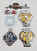 Fireman badges, RAC badge, two AA car badges c.1960s and others (1 bag)