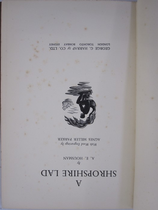 Housman, A E  "A Shropshire Lad", 325 copies of this edition, 300 for sale, printed at The Alcuin - Image 2 of 4