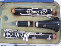 Boosey & Hawkes Regent II clarinet, cased , pieces missing, incomplete