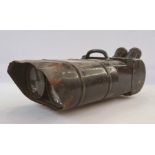 Pair of possibly WWII naval ship-mounted binoculars/sights, marked with plaque to top with