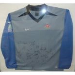 England Rugby World Cup 2003 away shirt with team signatures, framed, 80cm x 90cm