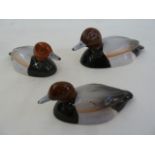 Three Beswick pochard ducks, graduated in size, 14cm, 11cm and 9cm  Part of the Wildfowl and