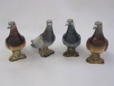 Four Beswick pigeons, no.1383, in various shades of grey and brown (4)  Part of the Wildfowl and