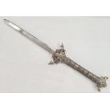 Millennium fantasy sword depicting major events in history including 'The Crusades', 'Moon