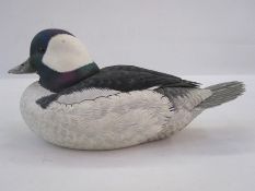 Barry Woodcraft decoy bufflehead drake signed to base and dated November 1991, sculptured from