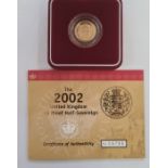 2002 proof half sovereign (boxed)