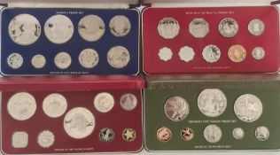 World proof sets including silver proof coins: Jamaica 1976, Malta 1976, Trinidad and Tobago 1975