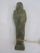 Egyptian blue glazed faience Ushabti in typical mummified form, 26th Dynasty, 12cm high approx, with