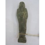 Egyptian blue glazed faience Ushabti in typical mummified form, 26th Dynasty, 12cm high approx, with