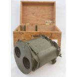 Pair of Ross London gunsight binoculars, no.122841 housed in teak box marked 'Binocular Gunsight