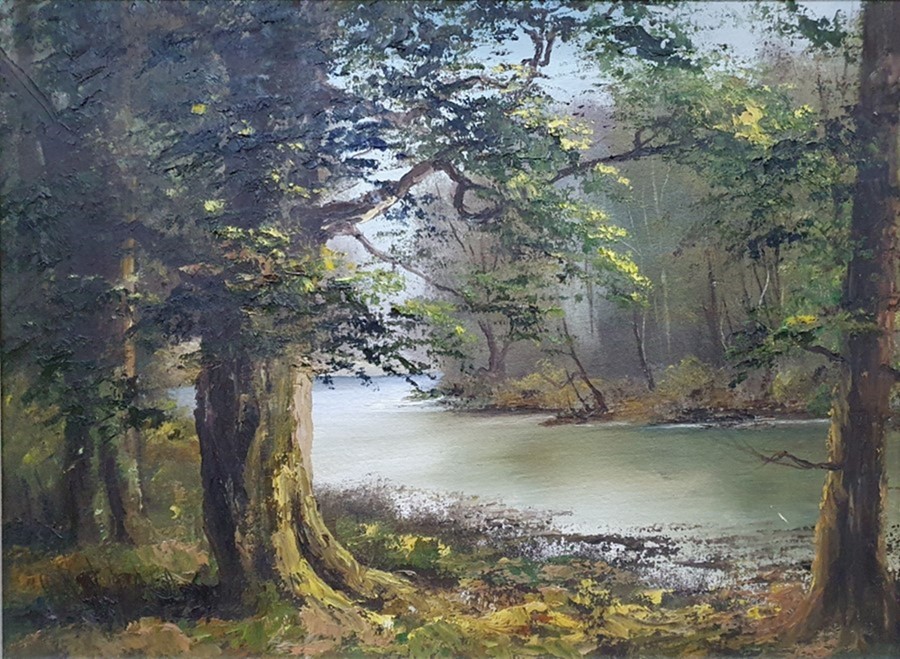 Quantity of pictures and prints to include 20th century oil on canvas, river scene (9) - Image 3 of 12