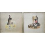 19th century Asian school Set of four watercolours (framed as two) Portrait studies of Indian