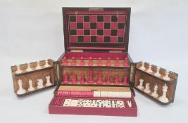 "The Royal Cabinet of Games" coromandel games compendium, rectangular with rounded hinged lid,