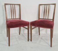 Set of four boardroom chairs with pink upholstered seats (4)