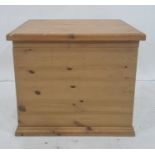 20th century pine box on plinth base, 60cm x 52cm