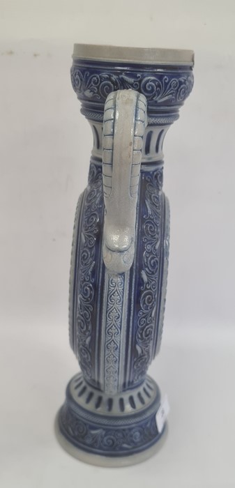 Simon Peter Gerz German westerwald stoneware ewer, having waisted neck, disc-shaped body, heraldic - Image 2 of 4