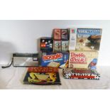 Old travel Scrabble, Boggle, Chinese chequers and other boxed games