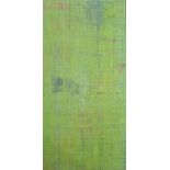 20th century school  Pair oils on canvas  Green line abstracts, unsigned, 102cm x 57cm (2)