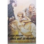 Set of three copy photographs   "Keep Mum She's Not Dumb, Careless Talk Costs Lives", "Casino de