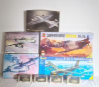 Airfix Submarine Spitfire MKVP, boxed, Revell 'Boeing B-52D', Minecraft B-24D Blonde Bomber II,
