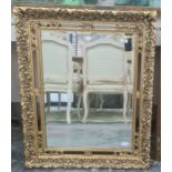 Modern rectangular mirror with moulded frame, 78cm x 63cm