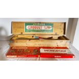 Jaques croquet set, paper label to lid and all in wooden box together with Monopoly and Buccaneer