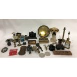 Two boxes of mainly metalwares to include brass candlesticks, tapersticks, etc. (2 boxes)