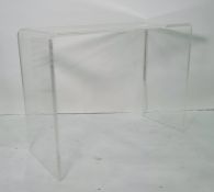 Kartell style perspex hall table, 95cm wide