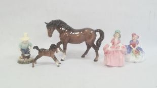 Royal Doulton 'Monica' HN1467, Royal Doulton 'Bo Peep' HN181,1 a Beswick model of a horse and