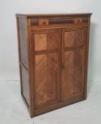 20th century walnut cabinet, the rectangular top with applied moulded edge, single drawer above