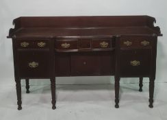 19th century mahogany sideboard with three-quarter galleried back above central cutlery drawer,