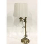 Modern metal table lamp with white shade