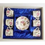 Set of six Coalport 'San Remo' china coffee cans and saucers in presentation box