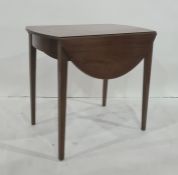 19th century mahogany Pembroke table with single drawer, on square section tapering supports