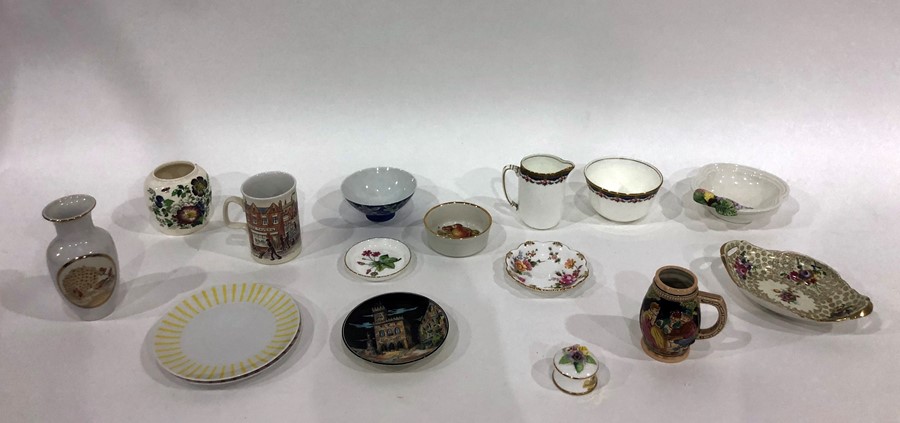 Mixed ceramics lot to include Depinto fruit bowl, Masons jar, Duchess milk jug and sugar bowl,