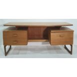 R Bennett for G-Plan 'Quadrille' 20th century teak dressing table with floating top, 153cm x 69cm (