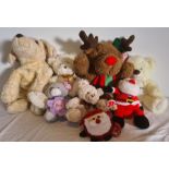 A large quantity of soft toys, bears and a pink Ridgeback Harmony bike ( 2 boxes)