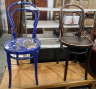 Two bentwood chairs (one painted) (2)