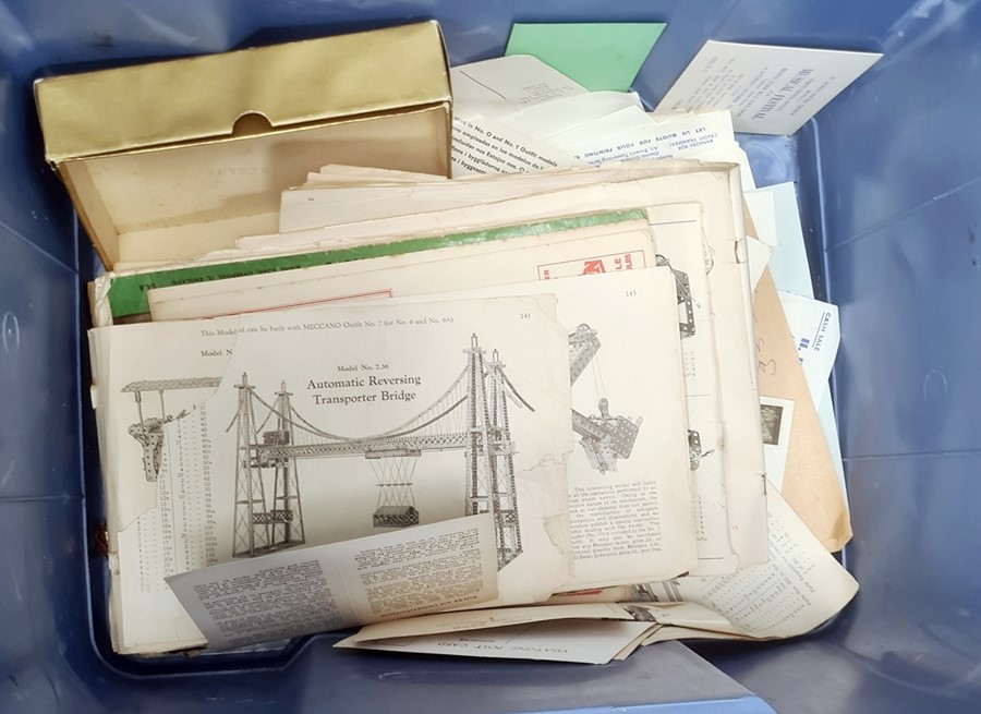 Quantity of ephemera to include old Ordnance survey maps, Meccano instruction booklets, set plates - Image 2 of 2