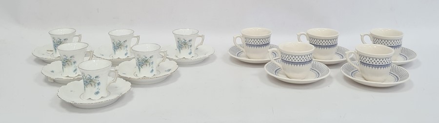 Set of five Masons 'Louise' pattern miniature cups and saucers and another miniature set of six