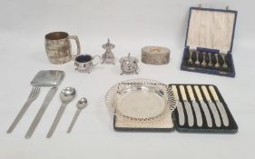 EPNS tankard, cruet set, small epergne, large quantity of flatware and other plate (5 boxes)
