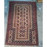 Pair of second half of the 19th century baluch prayer rugs, herat, Afganistan 130 x 87 cm (2)