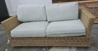 Modern wicker conservatory two-seat sofa by Eastward Condition ReportThe dimensions are Length 178cm