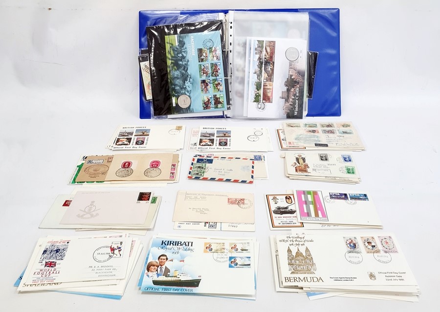 Album containing coins and First Day Covers and a quantity of loose FDCs (1 box)