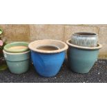Various garden pots and stands