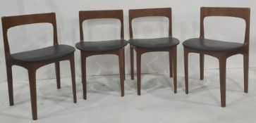 Set of four teak and black vinyl seated G-Plan-style dining chairs (4)  Condition ReportThere are