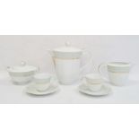 Limoges A.Vignaud France coffee set comprising coffee pot, milk jug, sugar bowl and two cups and