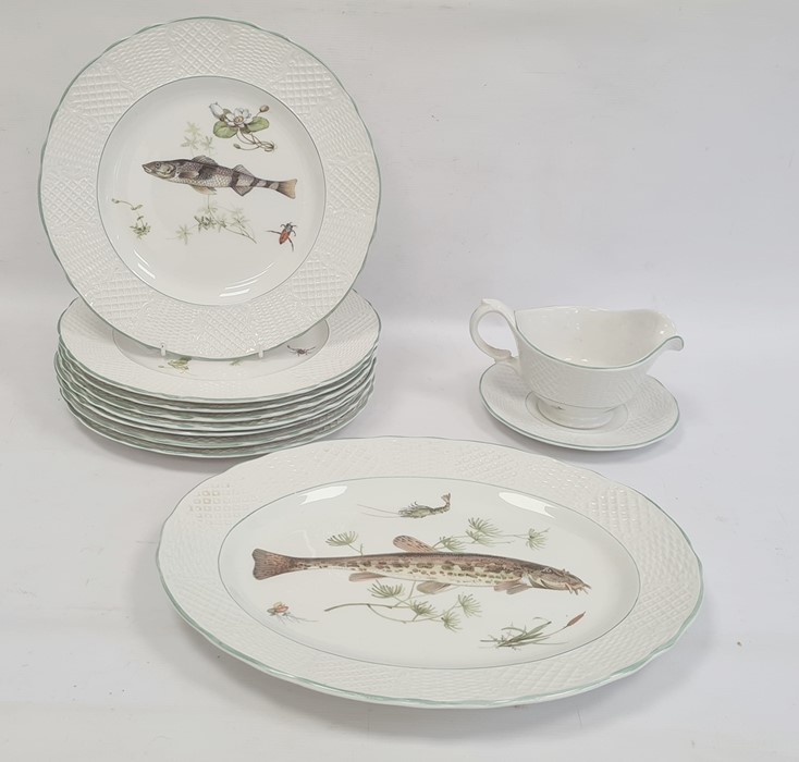 Marlborough Old English Ironstone by Simpson Potteries Potters fish set viz:- large serving platter,