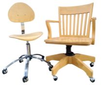 Modern beech office swivel chair and a plywood swivel chair (2)